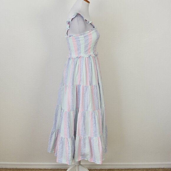 Ruffle Butts Women's Smocked Seersucker Flutter Strap Dress - XS - Picture 7 of 9
